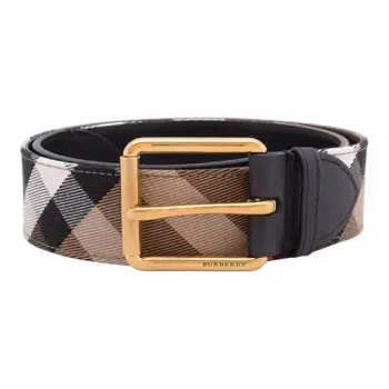 Burberry Red Stripes Pin Buckle Leather Belts Men's Brown Width: 4cm