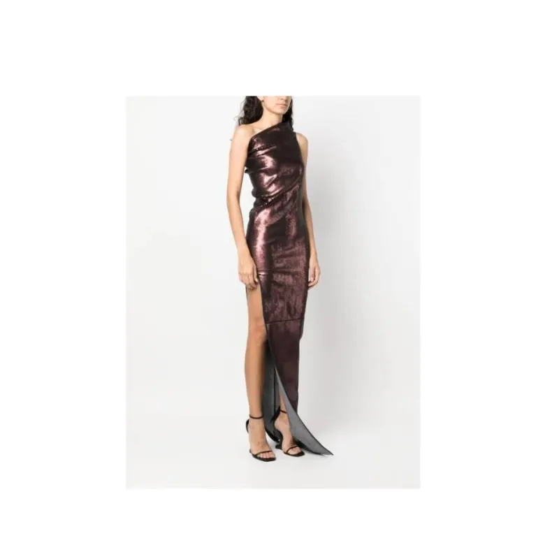 RICK OWENS Athena One shoulder Sequin Gown-6