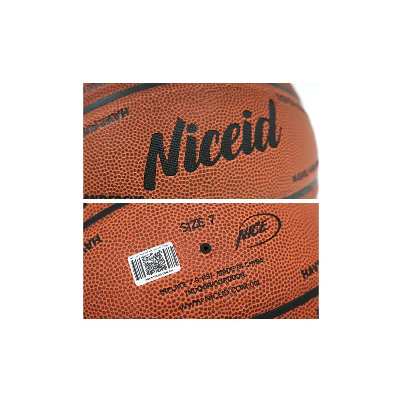 NICEID PU Basketball Brown Size 7 Training Unisex-4