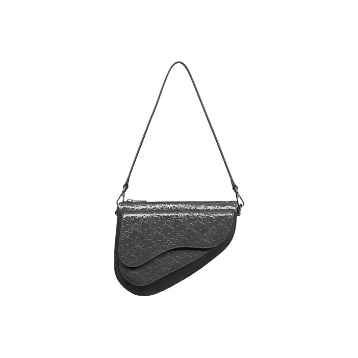 DIOR Oblique Gravity Leather Saddle Bag Handbag, Shoulder Bag Men's Black-1