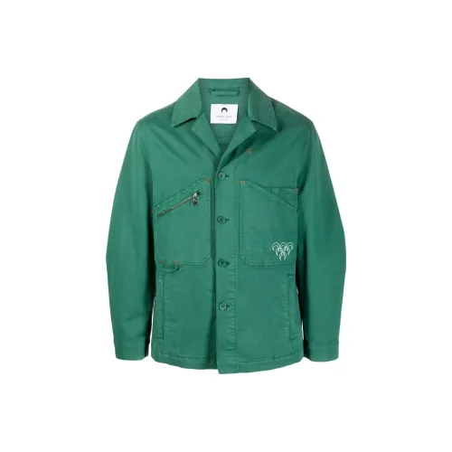 Marine Serre Jackets Men Dark Green