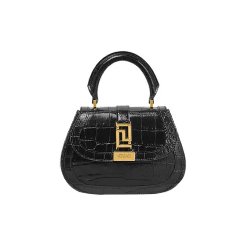 VERSACE Greca Goddess Cow Leather Shoulder Bag, Crossbody Bag, Handbag Mini Women's Black