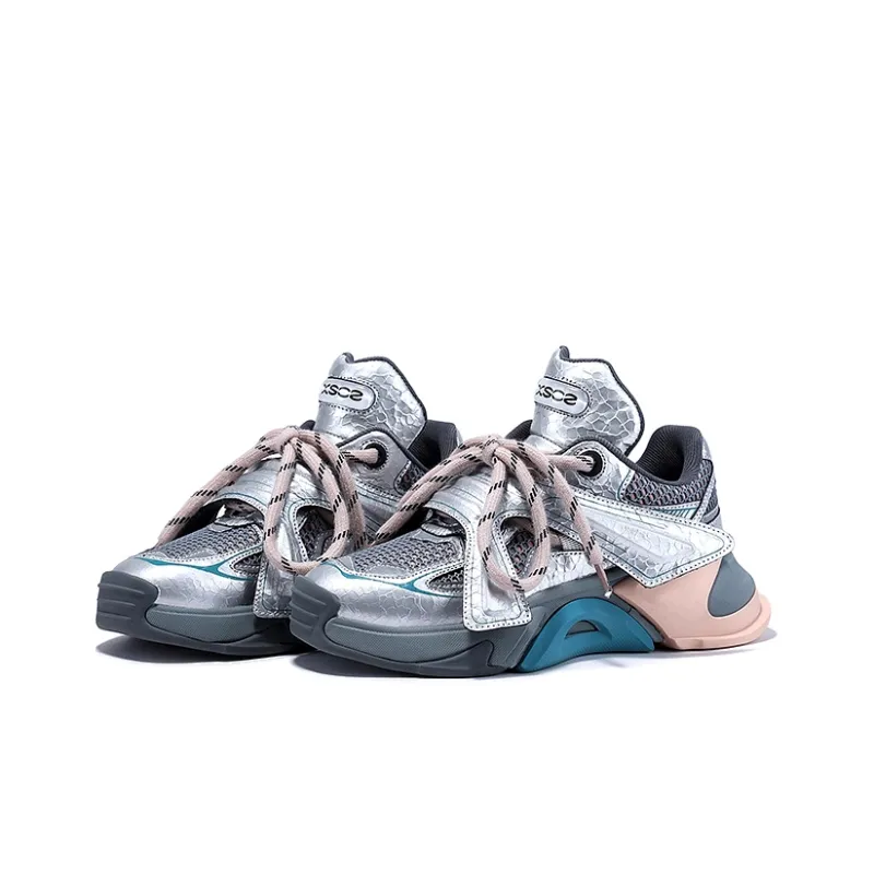 BELLALILY Anti Slip And Wear Resistant Height Increasing Low Top Chunky Sneakers 5cm Women's-2