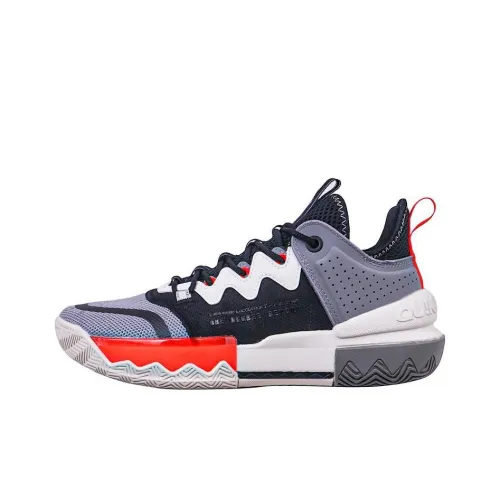 361° Basketball Shoes Men Low-Top Invisible Gray Black