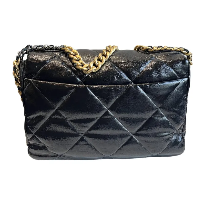 CHANEL 19Bag Cow Leather Handbag, Crossbody Bag, Shoulder Bag Extra Large Women's Black-1