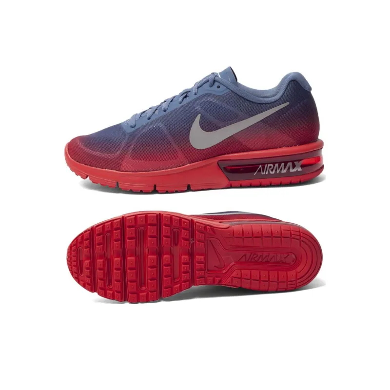 Nike Air Max Sequent Anti-Slip Wear-Resistant Low-Top Casual Shoes Men's Blue Red-4
