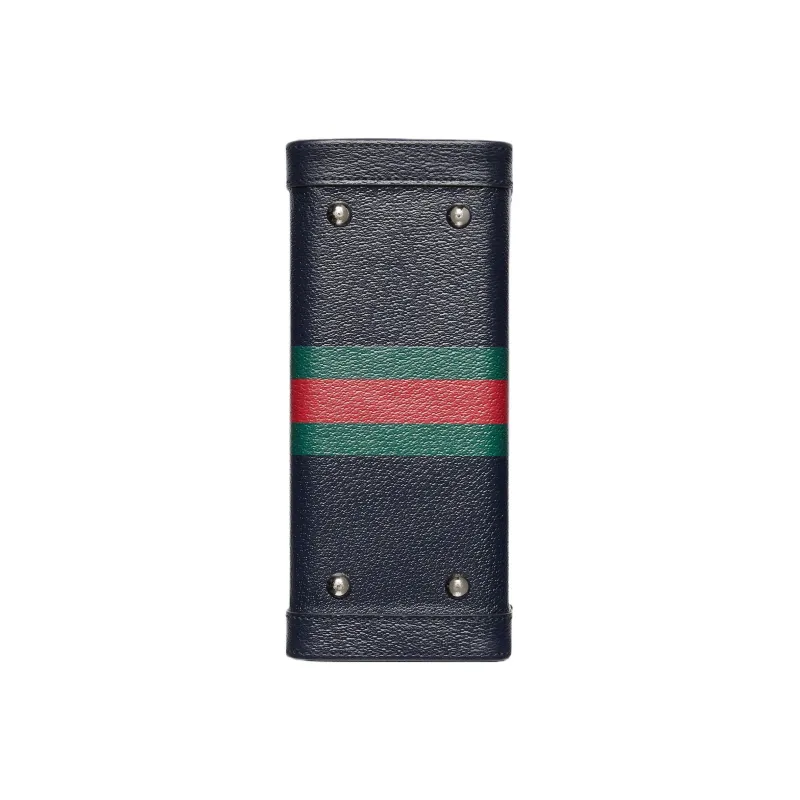 GUCCI Leather Shoulder Bag Crossbody Bag Handbag Makeup Bag Regular Women's Dark Blue-6