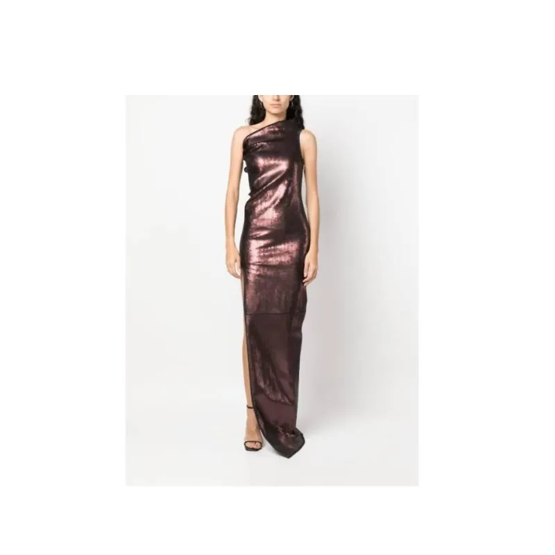 RICK OWENS Athena One shoulder Sequin Gown-4