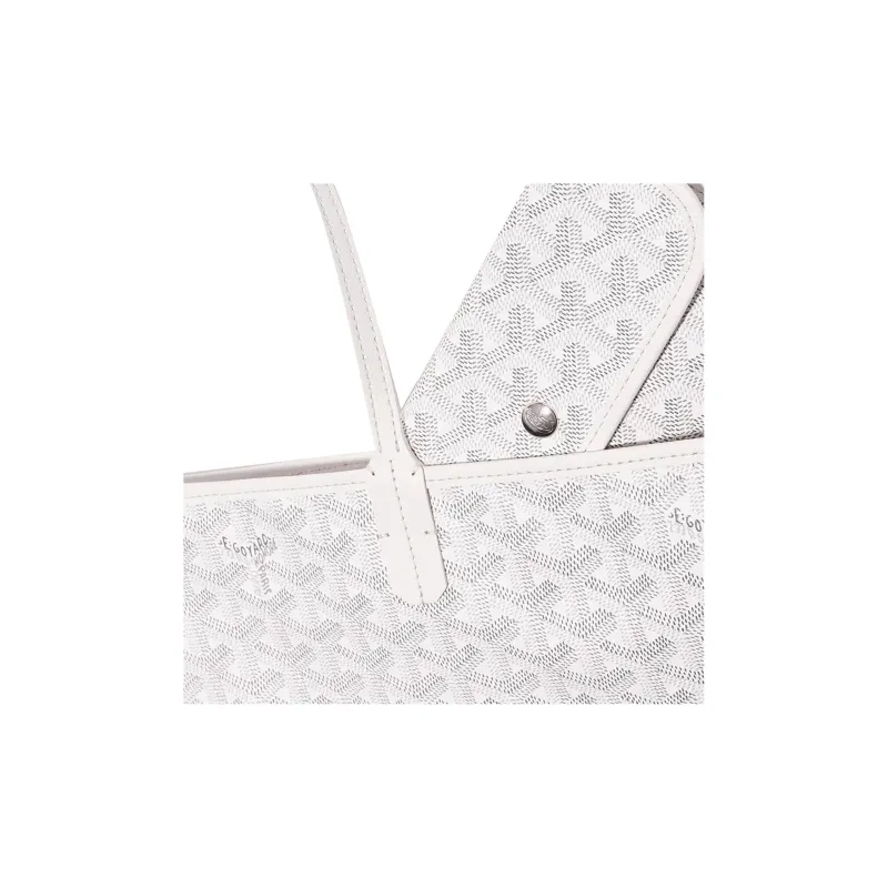 GOYARD Saint Louis Canvas With Leather Tote Shopping Bag Shoulder Bags Handbags Small Size Women's White/Yellow-5