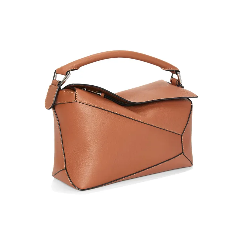 LOEWE Puzzle Cow Leather Handbag, Shoulder Bag, Crossbody Bag Trumpets Women's Tan-2