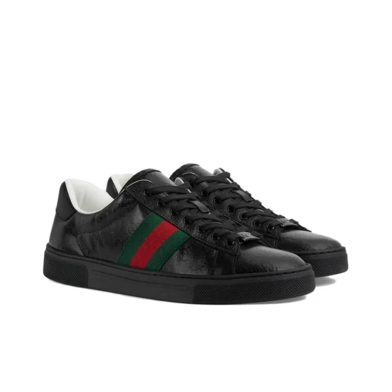 GUCCI Ace Gg Crystal Canvas Black Women's-2