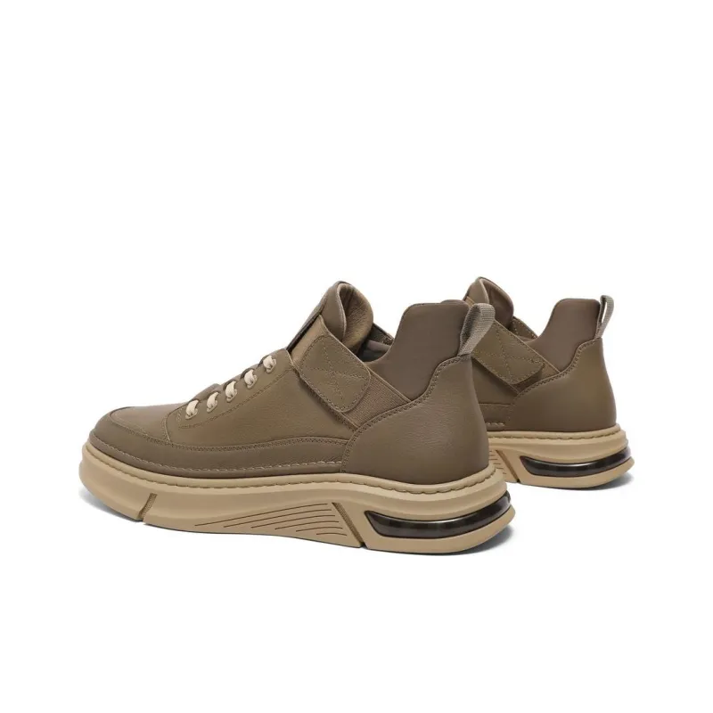 BELLE Wear-Resistant Low-Top Skateboard Shoes Men's Yellow Khaki-2