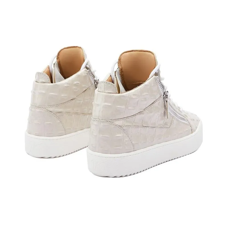 Giuseppe Zanotti/GZ Mid Top Skateboard Shoes Men's White-4