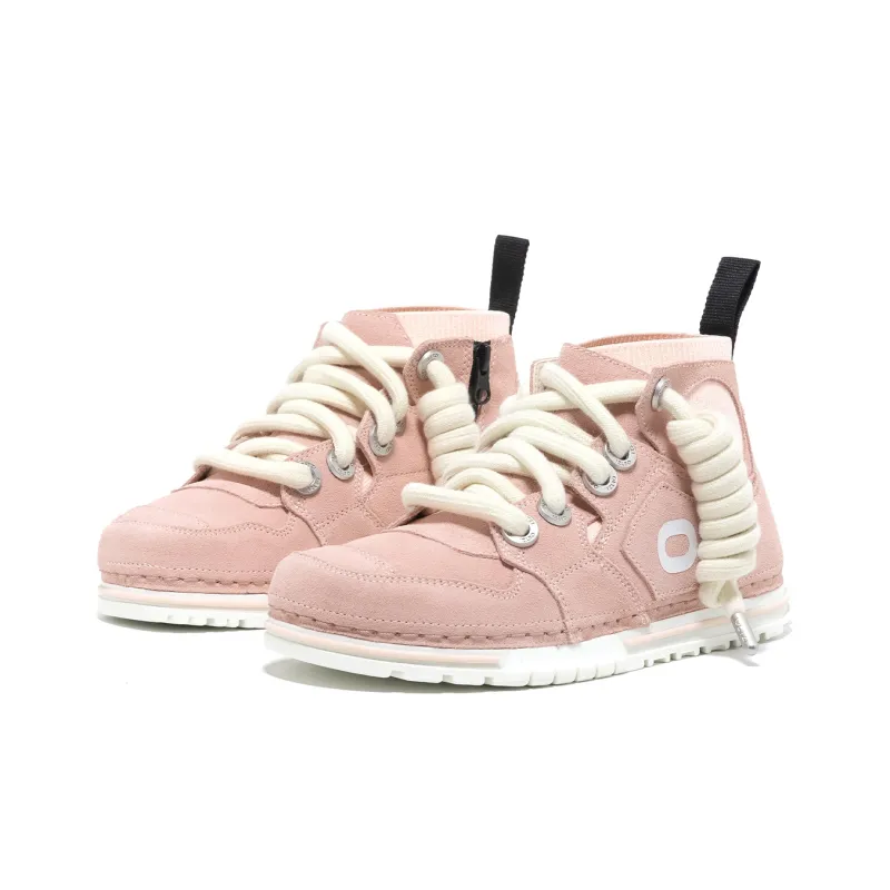 OETZI Mid Top Skateboard Shoes Women's Dark Pink-1