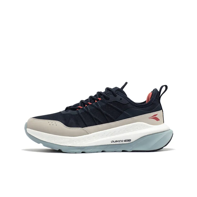 361° Fiery Rain Screen Anti Slip Wear Resistant Low Top Running Shoes Men's Black Shadow Blue-0