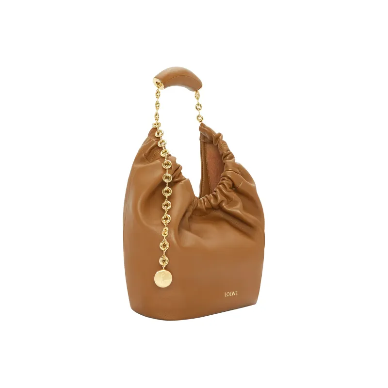 LOEWE Nappa Sheep Leather Handbag Small Size Women's Oak-3