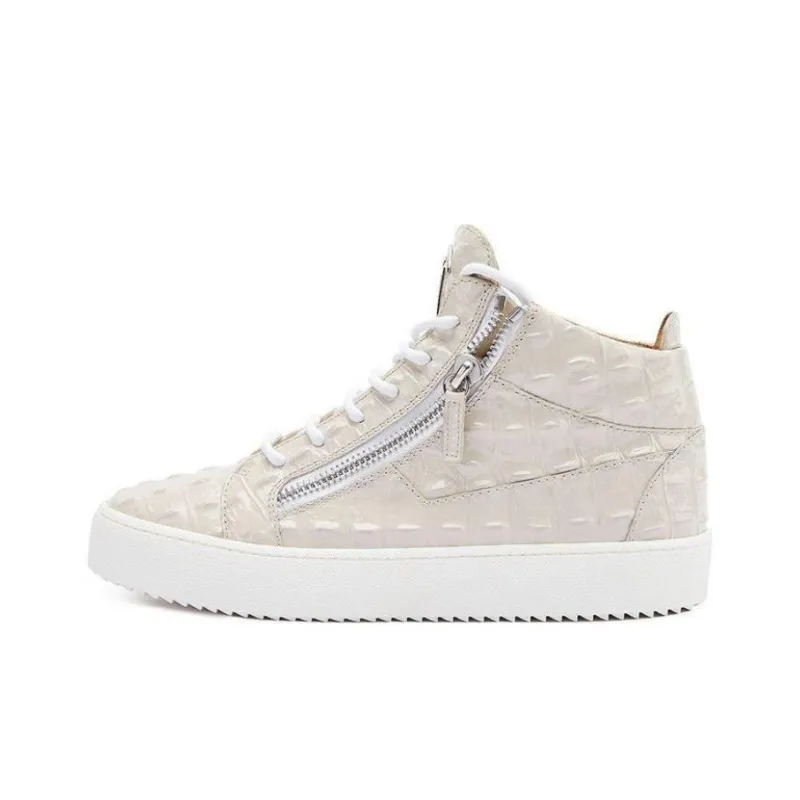 Giuseppe Zanotti/GZ Mid Top Skateboard Shoes Men's White-0