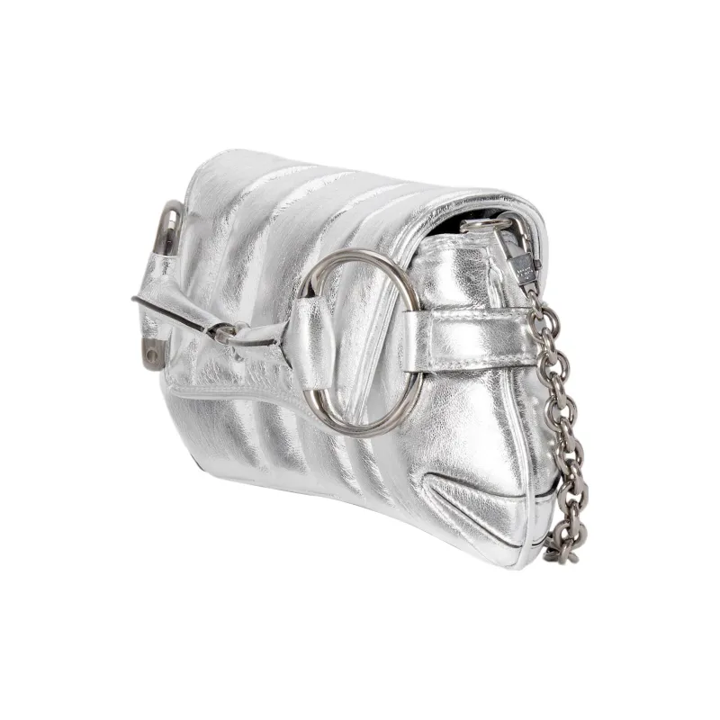 GUCCI Horsebit 1955 Leather Reproduction Shoulder Bag Shoulder Bag Clutch Women's Silver-2