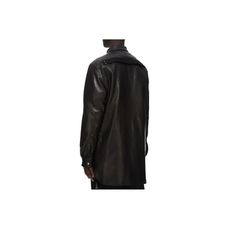 RICK OWENS Jumbo Fogpocket Leather Shirt Jacket-1