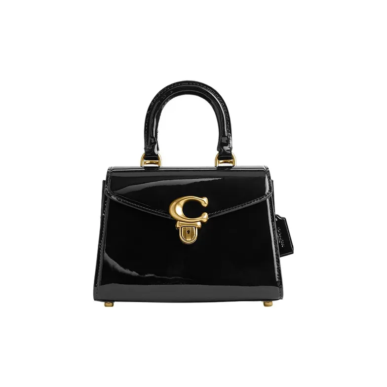 COACH Sammy Patent Leather Lady Dior Bag, Shoulder Bag, Crossbody Bag, Handbag Regular Women's Black-0
