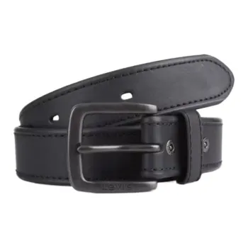 Levis Solid Color Design Pin Buckle Leather Belts Men's Black Width: 3.8cm