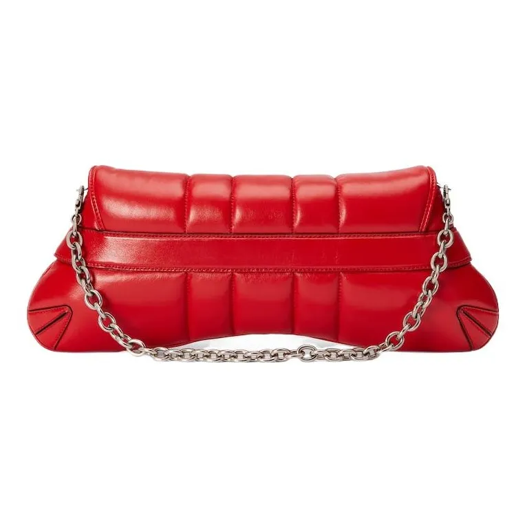 GUCCI Horsebit 1955 Leather Reproduction Shoulder Bag Shoulder Bag Clutch Women's Red-8
