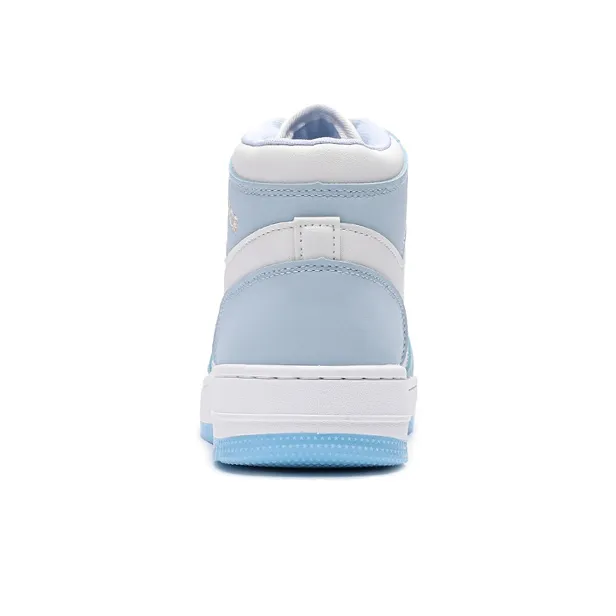 Warrior Anti Slip And Wear Resistant Breathable High Top Skateboard Shoes Unisex White Blue-3