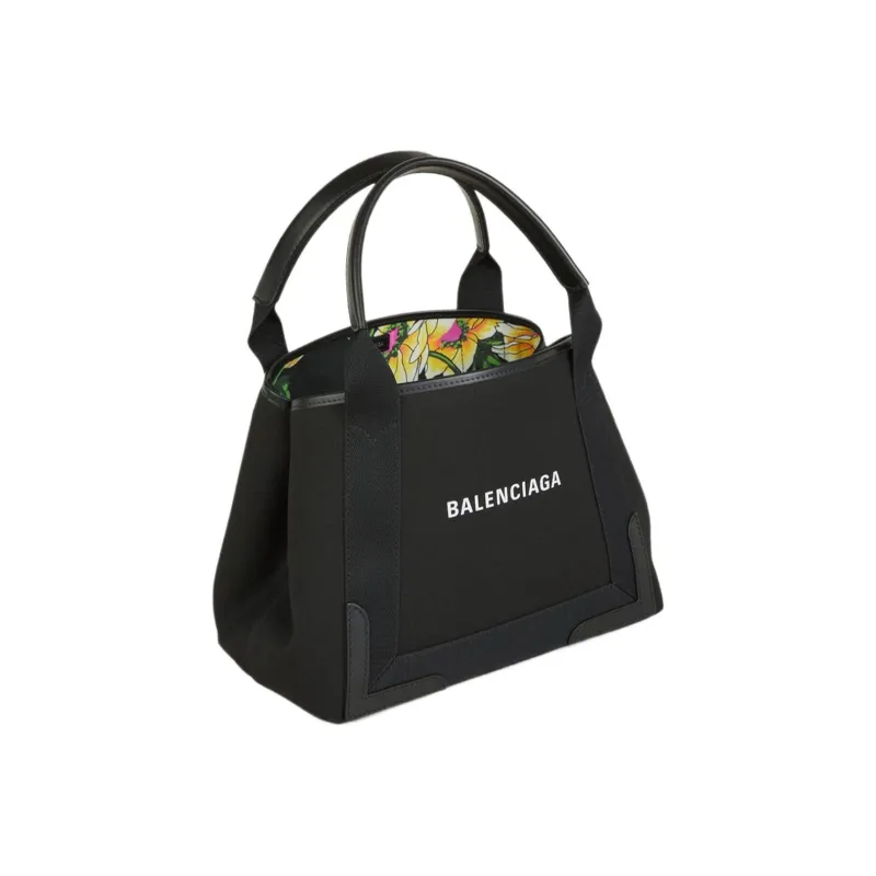 Balenciaga Cotton With Calfskin Tote Bag, Shopping Bag, Handbag Women's Black-3