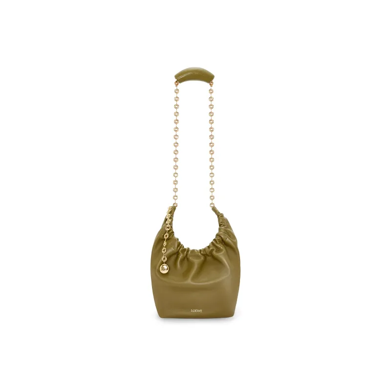 LOEWE Nappa Sheep Leather Shoulder Bag Crossbody Bag Handbag Small Size Women's Olive Green-1