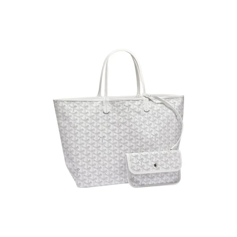 GOYARD Saint Louis Canvas With Leather Tote Shopping Bag Shoulder Bags Handbags Small Size Women's White/Yellow-1