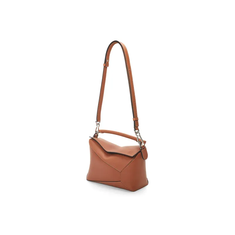 LOEWE Puzzle Cow Leather Handbag, Shoulder Bag, Crossbody Bag Trumpets Women's Tan-1