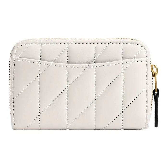 COACH Zip Around Nappa Leather Coin Purses Wallets Regular Women's White-1
