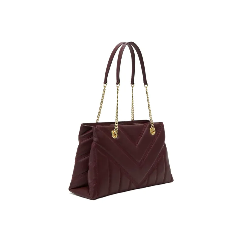 DKNY Leather Handbag Shoulder Bag Regular Women's Burgundy-1