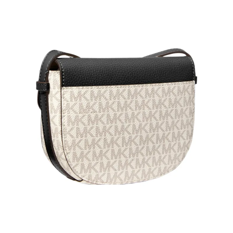 MICHAEL KORS Canvas With Leather Saddle Bag, Shoulder Bag, Crossbody Bag Trumpets Women's Vanilla White/Camel/Black-2