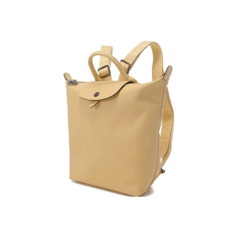 LONGCHAMP Le Pliage Cow Leather Handbag, Backpack, Backpack Women's Wheat Yellow-1
