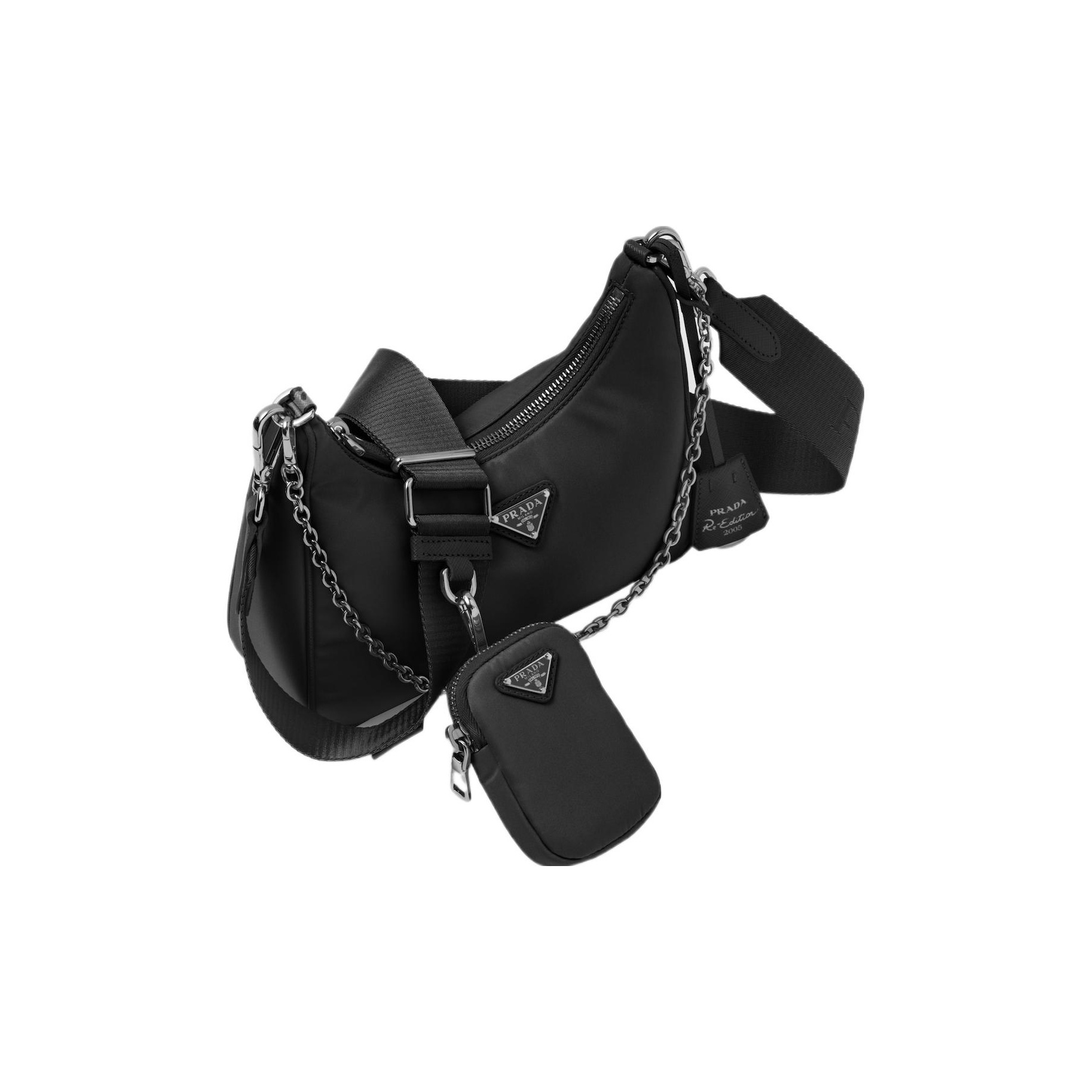 PRADA Re-Edition 2005 Shoulder Bag Nylon Black - POIZON