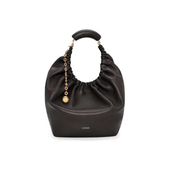 LOEWE Nappa Sheep Leather Shoulder Bag Crossbody Bag Handbag Medium Size Women's Black
