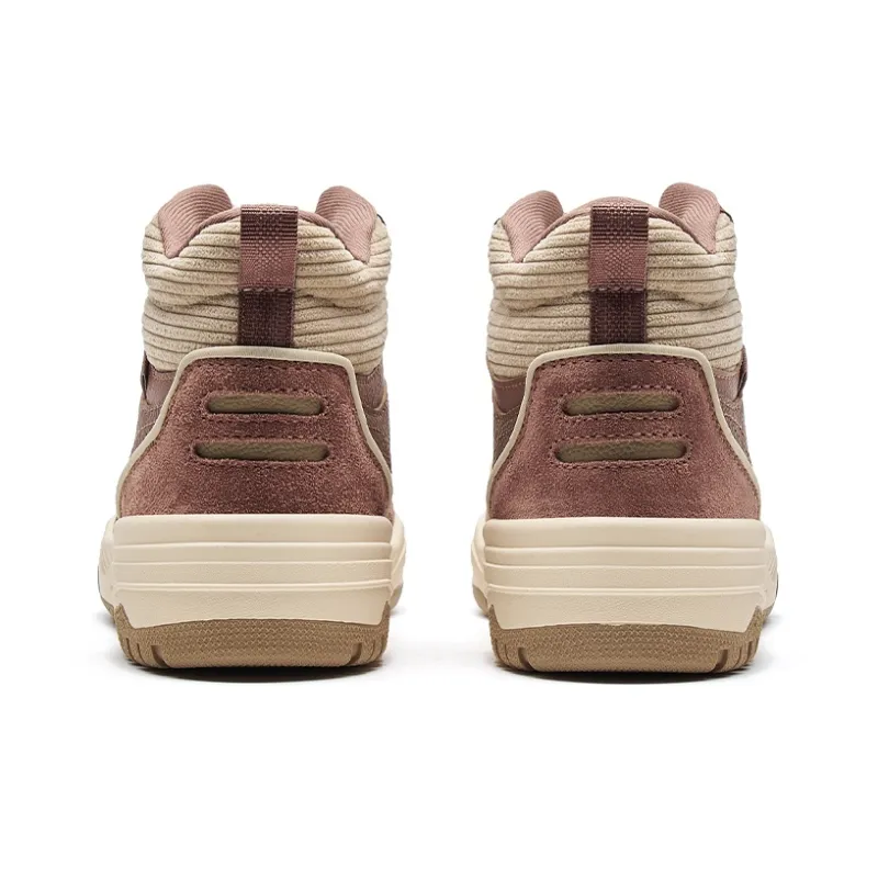 XTEP Wave Runner Slip-Resistant High-Top Skateboard Shoes Women's Walnut Brown/Clay Color/Brown Gray-3