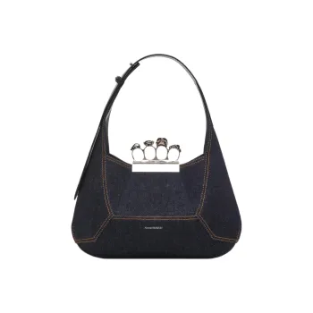 Alexander McQueen Denim One Shoulder Handbag Women's Dark Blue