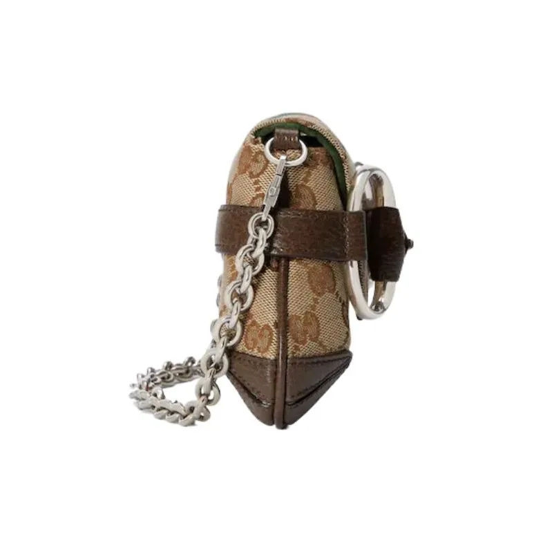 GUCCI Horsebit 1955 Leather Reproduction Shoulder Bag Handbag Shoulder Bag Women's Beige & Ebony-5