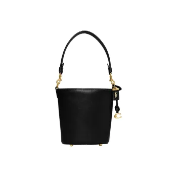 COACH Cow Leather Bucket Bag, Handbag, Shoulder Bag, Crossbody Bag Mini Women's Black