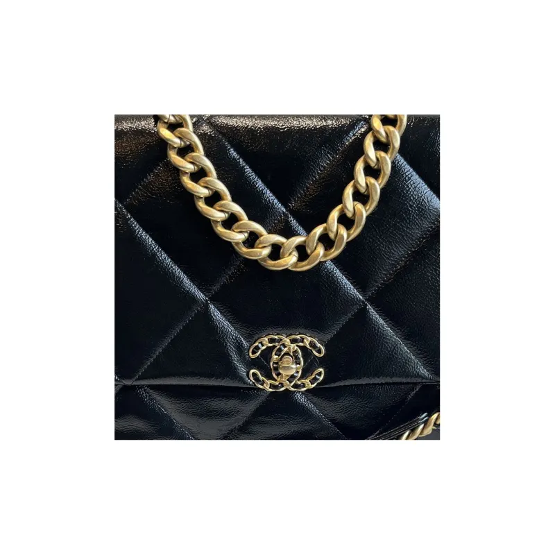CHANEL 19Bag Cow Leather Handbag, Crossbody Bag, Shoulder Bag Extra Large Women's Black-2