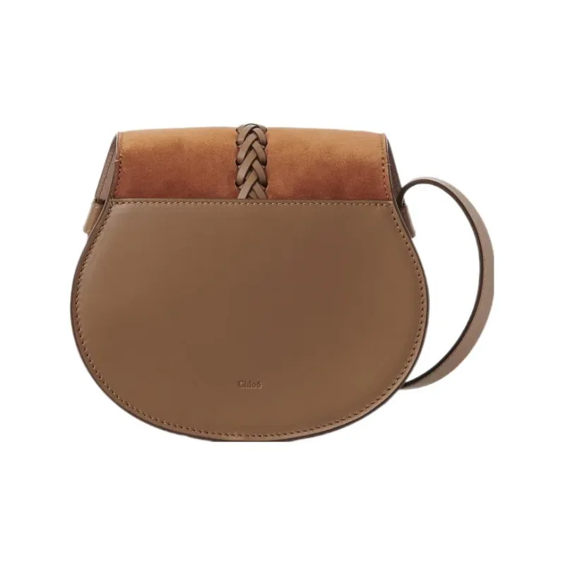 Chloe Marcie Suede Calfskin Saddle Bag Shoulder Bag Crossbody Bag Small Size Women's Ochre-2