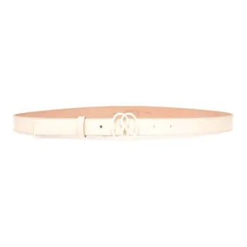 BALLY Badge Fixed Smooth Buckle Leather Belts Women's Orange Width: 2.5cm