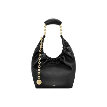LOEWE Nappa Sheep Leather Handbag Small Size Women's Black