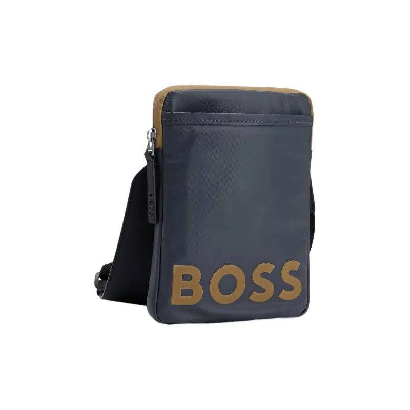 HUGO BOSS Polyester Shoulder Bag, Crossbody Bag Regular Men's Dark Gray-1