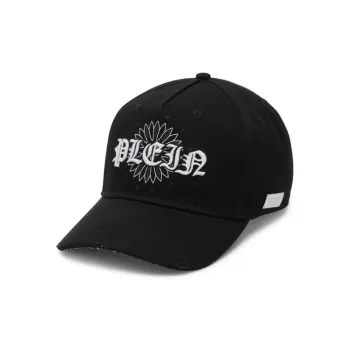 PHILIPP PLEIN Cotton Nylon Twill Baseball Caps Women's Black