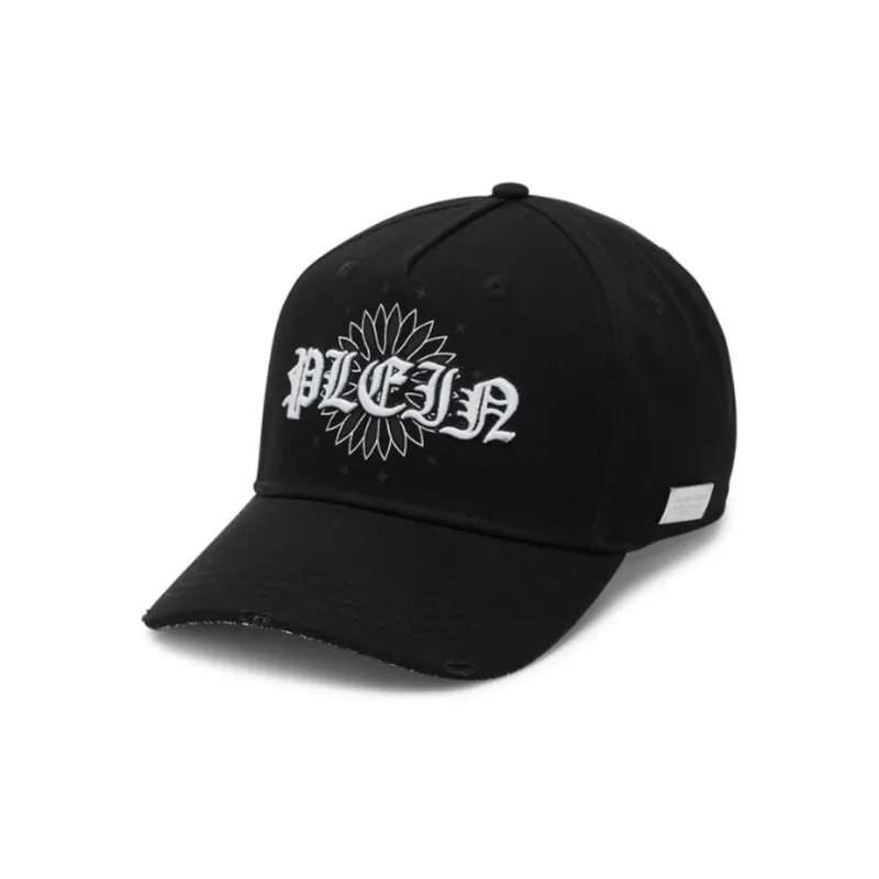 PHILIPP PLEIN Cotton Nylon Twill Baseball Caps Women's Black-0