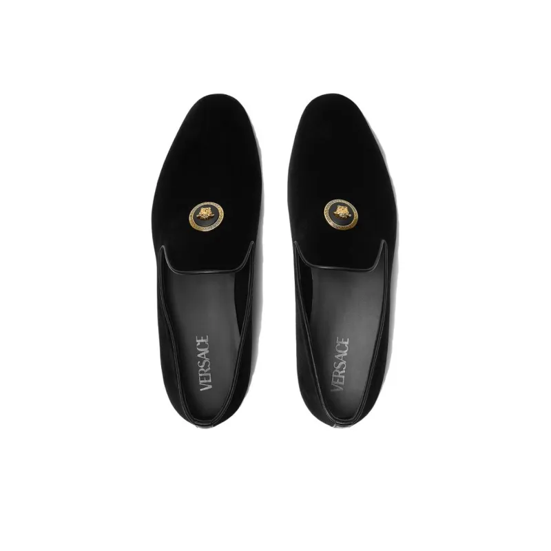 VERSACE Medusa Velvet Loafers-3