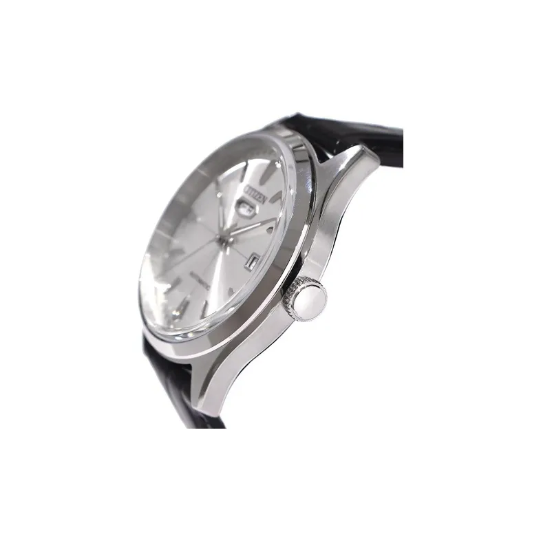 CITIZEN Automatic/Manual Mechanical Movement Cow Leather Strap Watch 40.2mm Women's Watch Silver Dial NH8391 01A-1